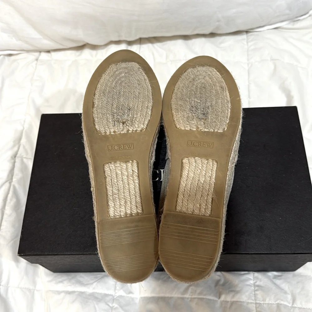 J. Crew Canvas Black Toe Cap Espadrilles like new worn once